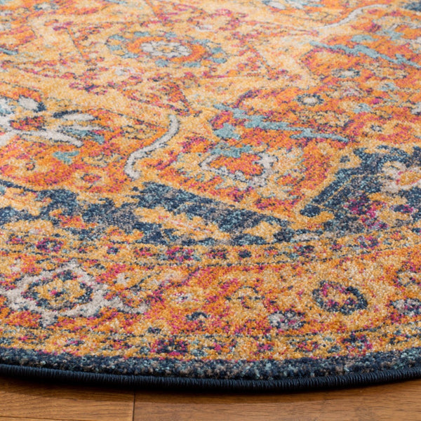 Safavieh Evoke 275 Power Loomed  Rug Blue / Orange EVK275C-5R