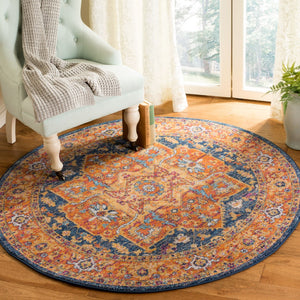 Safavieh Evoke 275 Power Loomed  Rug Blue / Orange EVK275C-5R