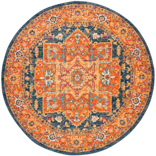 Safavieh Evoke 275 Power Loomed  Rug Blue / Orange EVK275C-5R