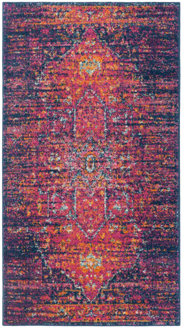 Safavieh Evoke 275 Power Loomed  Rug Blue / Fuchsia EVK275F-24