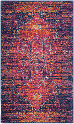 Safavieh Evoke 275 Power Loomed  Rug Blue / Fuchsia EVK275F-3