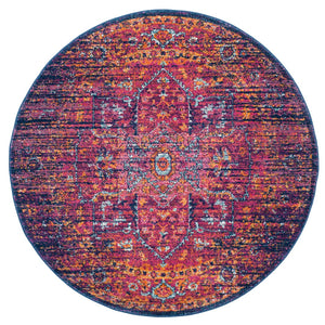 Safavieh Evoke 275 Power Loomed  Rug Blue / Fuchsia EVK275F-5R