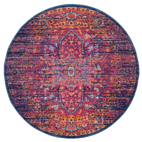 Safavieh Evoke 275 Power Loomed  Rug Blue / Fuchsia EVK275F-5R