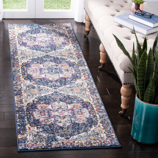 Safavieh Evoke 275 Power Loomed TRADITIONAL Rug Navy / Grey EVK275N-27