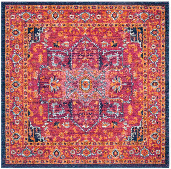 Safavieh Evoke Bold Fuchsia Polypropylene Area Rug Turkish Traditional Pattern Accent Living Room EVK275S-3SQ
