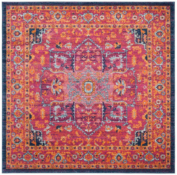 Safavieh Evoke Bold Fuchsia Polypropylene Area Rug Turkish Traditional Pattern Accent Living Room EVK275S-3SQ