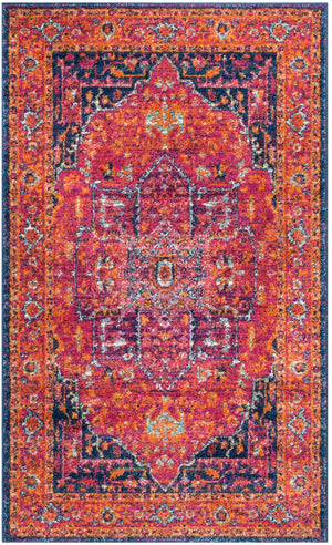 Safavieh Evoke 275 Power Loomed  Rug Fuchsia / Orange EVK275S-3