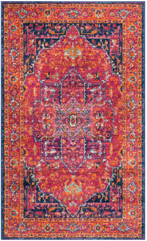 Safavieh Evoke 275 Power Loomed  Rug Fuchsia / Orange EVK275S-3