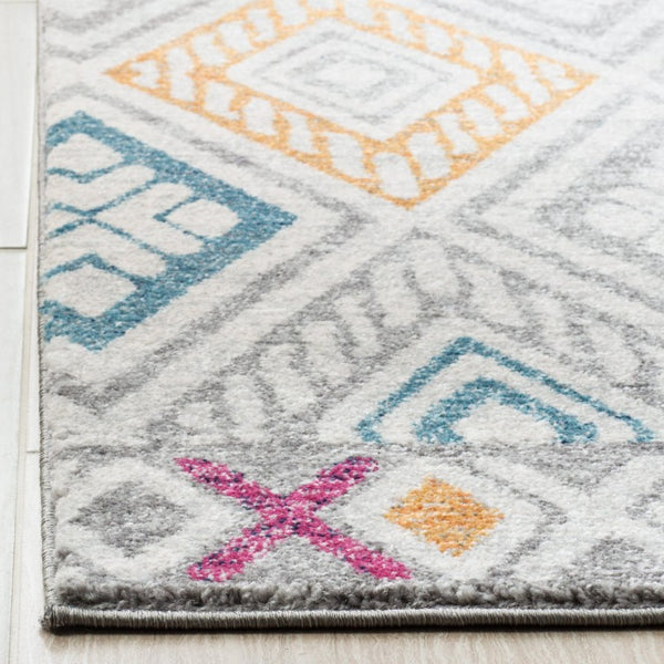 Safavieh Evoke Power Loomed Polypropylene Runner Rug for Hallways in Grey Ivory Tones 4'-0" x 6'-0" EVK286F-4