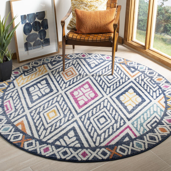 Safavieh Evoke 286 Power Loomed  Rug Navy / Ivory EVK286N-4