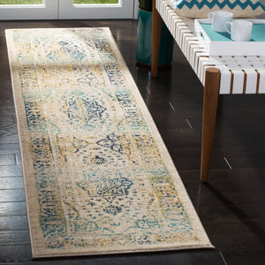 Safavieh Evoke 2' X 8' Beige And Turquoise Runner Rug - Elegant Power Loomed Design For Timeless Home Decor Beige ,Turquoise 66% Polypropylene 27% Jute 5% Polyester 2% Cotton Evk509f-28