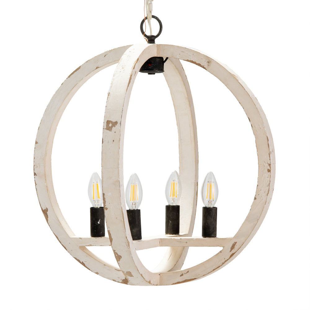 Jolla Wood Sphere Pendant Light EVPDA058 Evolution by Crestview Collection