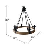 29" Diameter Wood & Metal Chandelier EVPDA061 Evolution by Crestview Collection