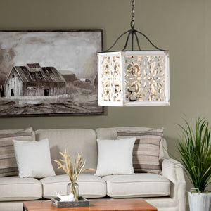 Mariah 29" Wood And Metal Pendant Light EVPDA076 Evolution by Crestview Collection