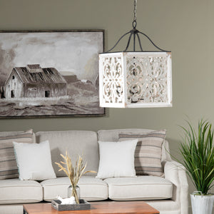 Mariah 29" Wood And Metal Pendant Light EVPDA076 Evolution by Crestview Collection