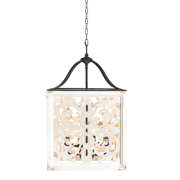 Mariah 29" Wood And Metal Pendant Light EVPDA076 Evolution by Crestview Collection