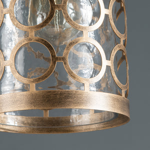 Rosalie Distressed Antique Brass And Glass Pendant EVPDN027 Evolution by Crestview Collection