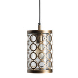 Rosalie Distressed Antique Brass And Glass Pendant EVPDN027 Evolution by Crestview Collection