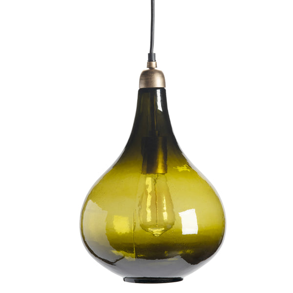 Mallorie Green Glass Pendant Light EVPDN028 Evolution by Crestview Collection