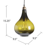 Mallorie Green Glass Pendant Light EVPDN028 Evolution by Crestview Collection
