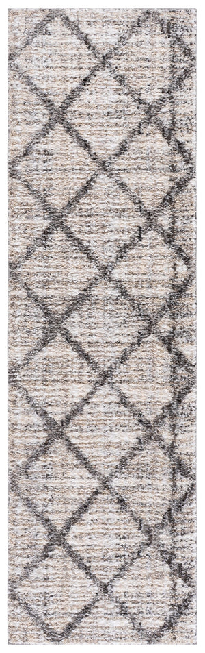 Safavieh Everett Plush Shag Rug Ivory Grey Geometric Modern Pattern | 1" Pile Power-Loomed Turkish Craftsmanship 4'-0" x 6'-0" EVR800A-4