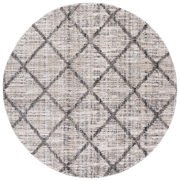 Safavieh Everett Contemporary Square Shag Rug In Ivory And Grey — Low-Profile Plush Texture, Durable Power-Loomed Quality 6'-7" x 6'-7" EVR800A-7SQ