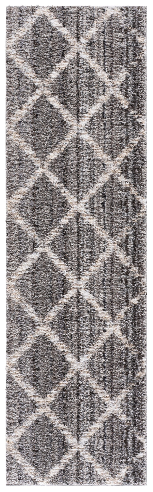Safavieh Everett Plush Grey And Ivory Shag Rug, Low-Profile 1" Pile, Power-Loomed Turkish Durability For Cozy Modern Rooms 6'-7" x 6'-7" EVR800F-7SQ