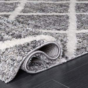 Safavieh Everett Shag Area Rug 5'3" X 7' Grey/Ivory - Soft, Stylish, Durable | Modern Elegance For Any Space Grey ,Ivory Polypropylene & Polyester Evr800f-5