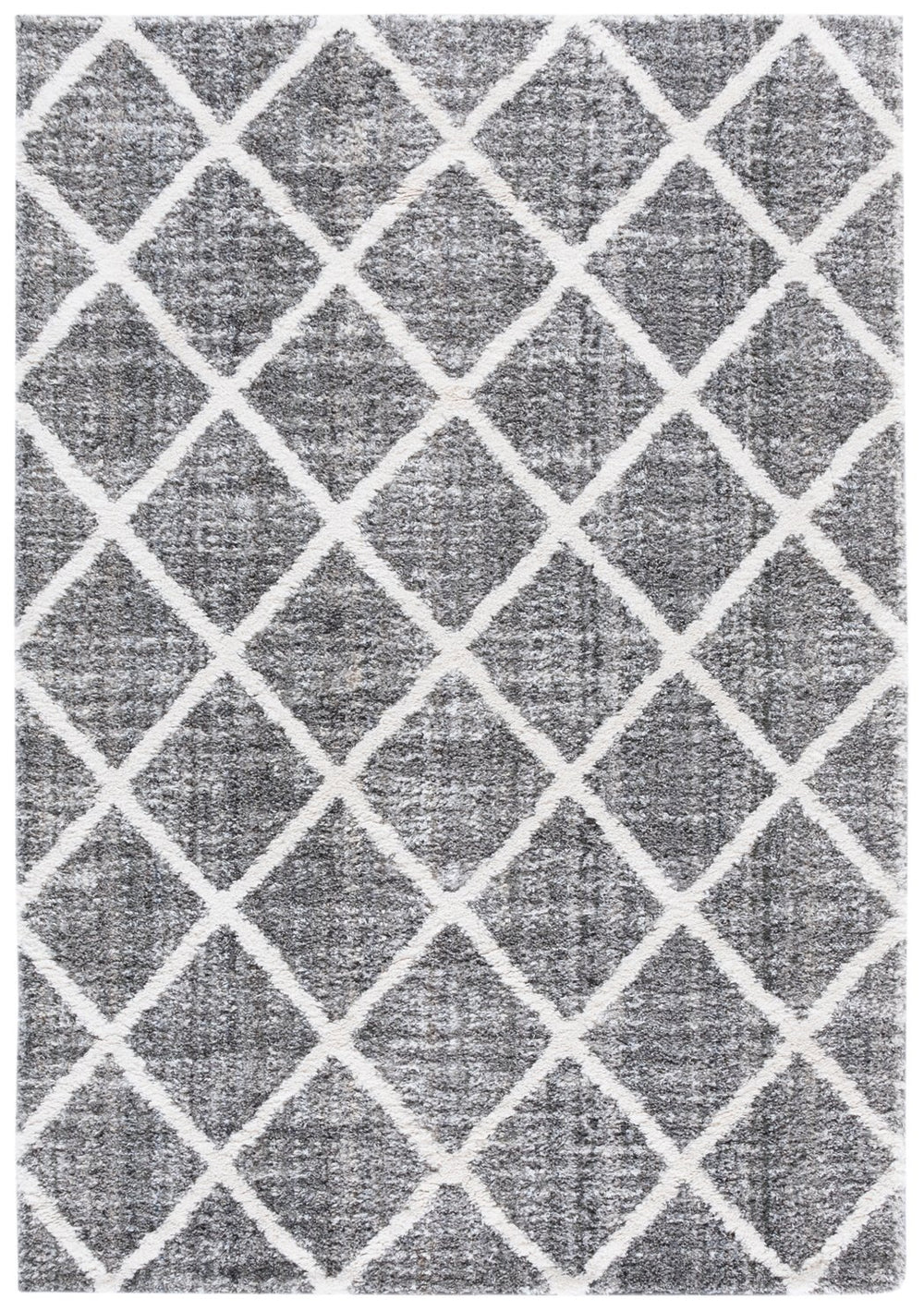 Safavieh Everett Shag Area Rug 5'3" X 7' Grey/Ivory - Soft, Stylish, Durable | Modern Elegance For Any Space Grey ,Ivory Polypropylene & Polyester Evr800f-5