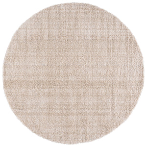 Safavieh Everett Plush Round Rug Ivory Beige — Low-Profile Shag, Durable Power-Loomed Comfort For Living Spaces 6'-7" x 6'-7" EVR802A-7R