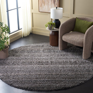 Safavieh Everett Plush Shag Round Rug In Soft Grey Beige — Power‑Loomed Durability, Cozy 1" Pile Comfort 6'-7" x 6'-7" EVR802F-7R