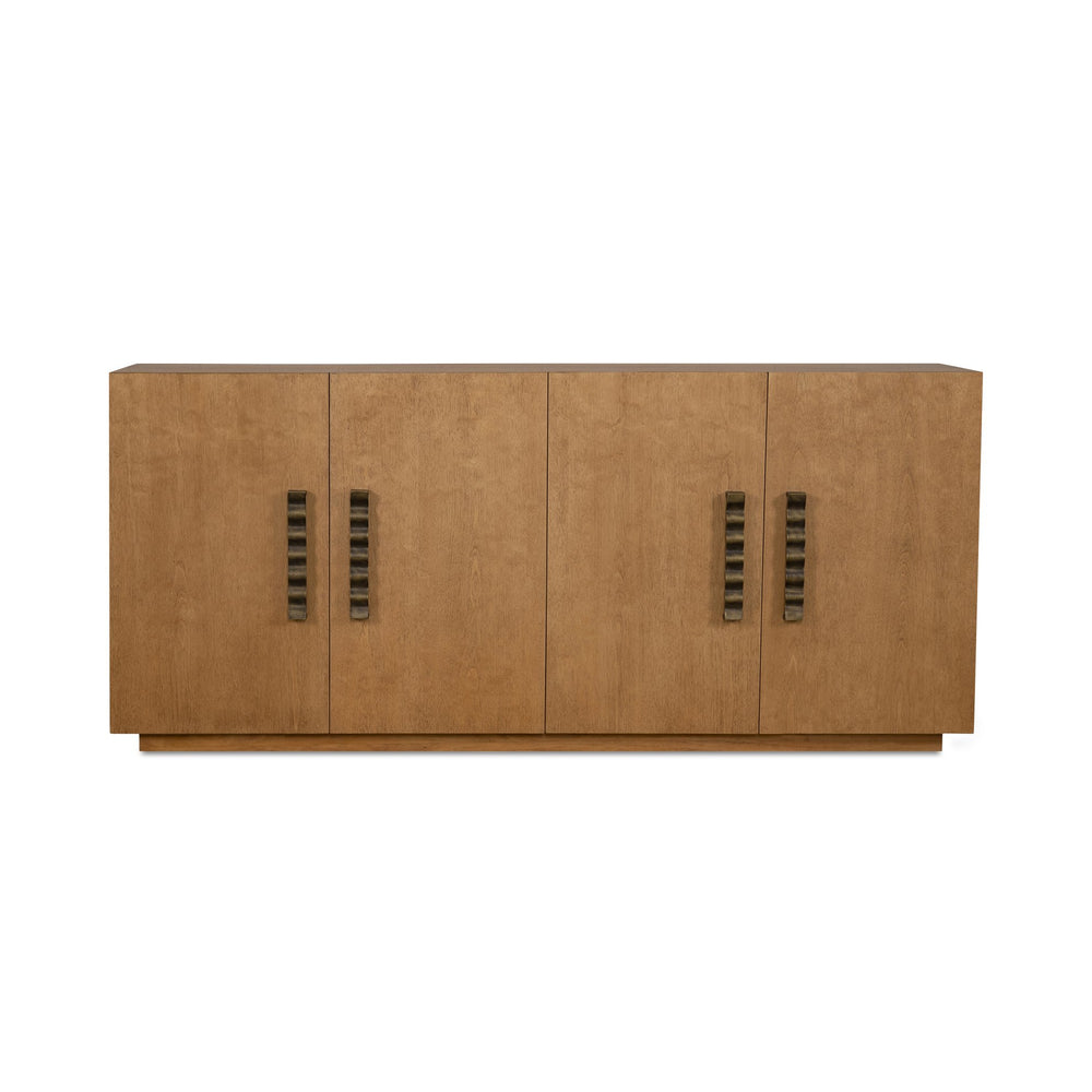 Moe's Home Cara Sideboard - Mid-century Modern Elegance With Sculptural Handles And Sustainable Birch Wood Design Natural Birch Wood Veneer Over Mdf,Solid Birch Wood Base Ew-1006-24