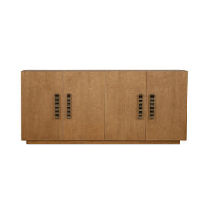 Moe's Home Cara Sideboard - Mid-century Modern Elegance With Sculptural Handles And Sustainable Birch Wood Design Natural Birch Wood Veneer Over Mdf,Solid Birch Wood Base Ew-1006-24