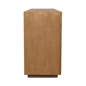 Moe's Home Cara Sideboard - Mid-century Modern Elegance With Sculptural Handles And Sustainable Birch Wood Design Natural Birch Wood Veneer Over Mdf,Solid Birch Wood Base Ew-1006-24