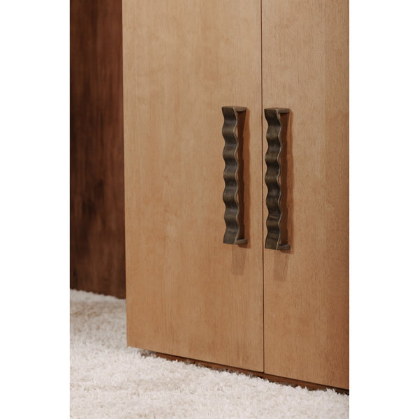 Moe's Home Cara Sideboard - Mid-century Modern Elegance With Sculptural Handles And Sustainable Birch Wood Design Natural Birch Wood Veneer Over Mdf,Solid Birch Wood Base Ew-1006-24