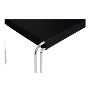 Moe's Home Petra Leather Accent Chair - Contemporary Design With Top-grade Leather And Polished Steel Frame Black Top Grain Leather,Polished Stainless Steel Frame Ew-1010-02