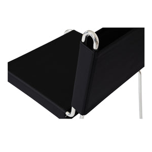 Moe's Home Petra Leather Accent Chair - Contemporary Design With Top-grade Leather And Polished Steel Frame Black Top Grain Leather,Polished Stainless Steel Frame Ew-1010-02