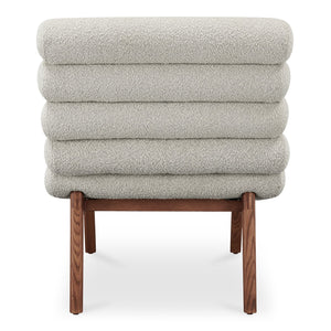 Moe's Home Arlo Accent Chair - Playful 70s-inspired Design With Textured Boucle Fabric And Mid-century Legs Brown Upholstery, 100% Polyester,Ash Wood Legs Ew-1013-14