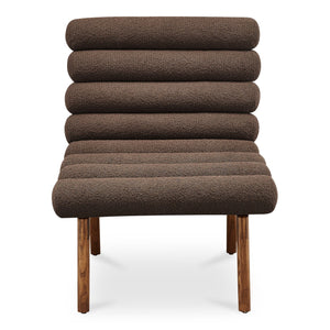 Moe's Home Arlo Accent Chair - Playful 70s-inspired Design With Textured Boucle Fabric And Mid-century Legs Brown Upholstery, 100% Polyester,Ash Wood Legs Ew-1013-20