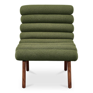 Moe's Home Arlo Accent Chair - Playful 70s-inspired Design With Textured Boucle Fabric And Mid-century Legs Green Upholstery, 100% Polyester,Ash Wood Legs Ew-1013-27