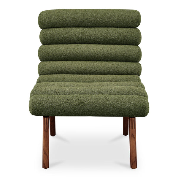 Moe's Home Arlo Accent Chair - Playful 70s-inspired Design With Textured Boucle Fabric And Mid-century Legs Green Upholstery, 100% Polyester,Ash Wood Legs Ew-1013-27