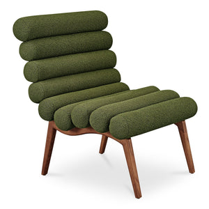 Moe's Home Arlo Accent Chair - Playful 70s-inspired Design With Textured Boucle Fabric And Mid-century Legs Green Upholstery, 100% Polyester,Ash Wood Legs Ew-1013-27