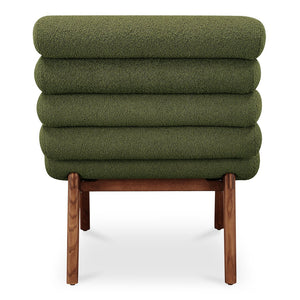 Moe's Home Arlo Accent Chair - Playful 70s-inspired Design With Textured Boucle Fabric And Mid-century Legs Green Upholstery, 100% Polyester,Ash Wood Legs Ew-1013-27