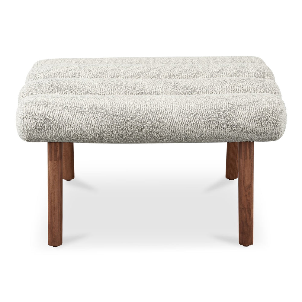 Moe's Home Arlo Stool - Mid-century Modern Style With Playful Design And Textured Boucle Upholstery Brown Upholstery, 100% Polyester,Ash Wood Legs Ew-1014-14