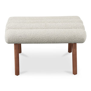 Moe's Home Arlo Stool - Mid-century Modern Style With Playful Design And Textured Boucle Upholstery Brown Upholstery, 100% Polyester,Ash Wood Legs Ew-1014-14