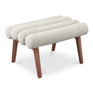 Moe's Home Arlo Stool - Mid-century Modern Style With Playful Design And Textured Boucle Upholstery Brown Upholstery, 100% Polyester,Ash Wood Legs Ew-1014-14