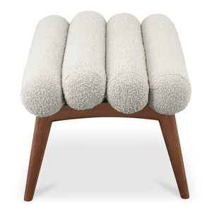 Moe's Home Arlo Stool - Mid-century Modern Style With Playful Design And Textured Boucle Upholstery Brown Upholstery, 100% Polyester,Ash Wood Legs Ew-1014-14