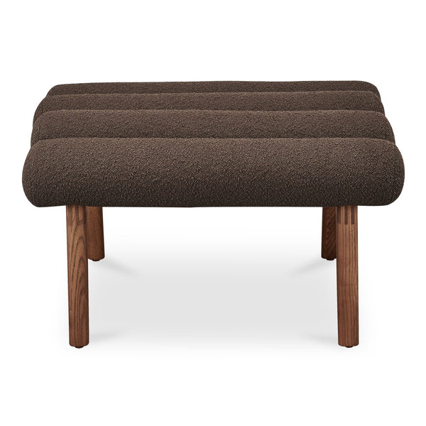 Moe's Home Arlo Stool - Mid-century Modern Style With Playful Design And Textured Boucle Upholstery Brown Upholstery, 100% Polyester,Ash Wood Legs Ew-1014-20