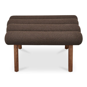 Moe's Home Arlo Stool - Mid-century Modern Style With Playful Design And Textured Boucle Upholstery Brown Upholstery, 100% Polyester,Ash Wood Legs Ew-1014-20