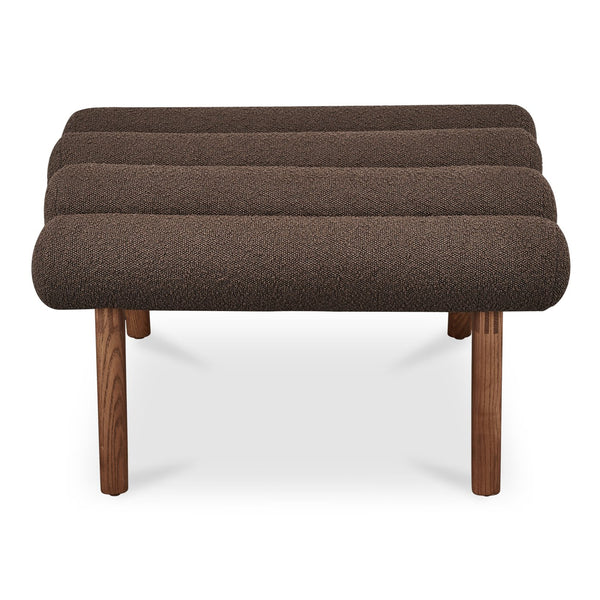 Moe's Home Arlo Stool - Mid-century Modern Style With Playful Design And Textured Boucle Upholstery Brown Upholstery, 100% Polyester,Ash Wood Legs Ew-1014-20